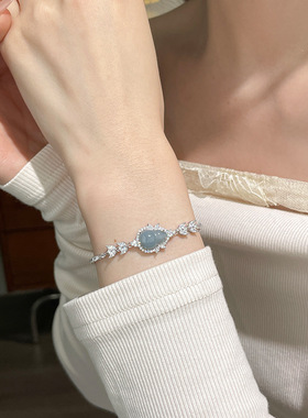 原创新中式s925纯银麦穗葫芦手链女轻奢复古高级感玉石手环批发