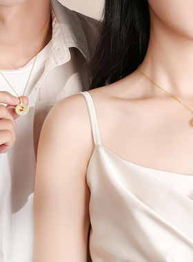 国潮925纯银龙凤呈祥平安扣项链原创复古吊坠锁骨链首饰品颈链女