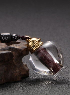 钛钢朱砂空心瓶吊坠楞严咒紫金沙嘎乌盒挂件可打开民族风宝宝挂件