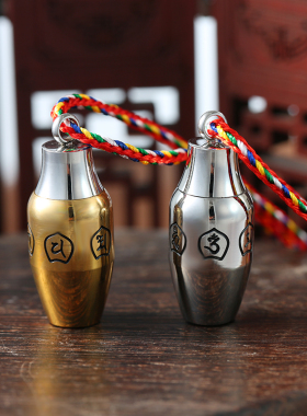 结缘挂件钛钢可打开六字真言