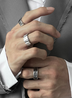 原创孤品戒指小众高级感嘻哈钛钢