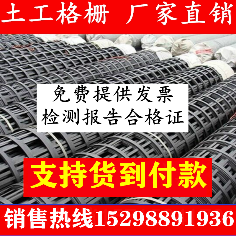 钢塑格栅玻纤格栅单向双向三向钢塑料土工格栅护基塑料网厂家直销 - 图0