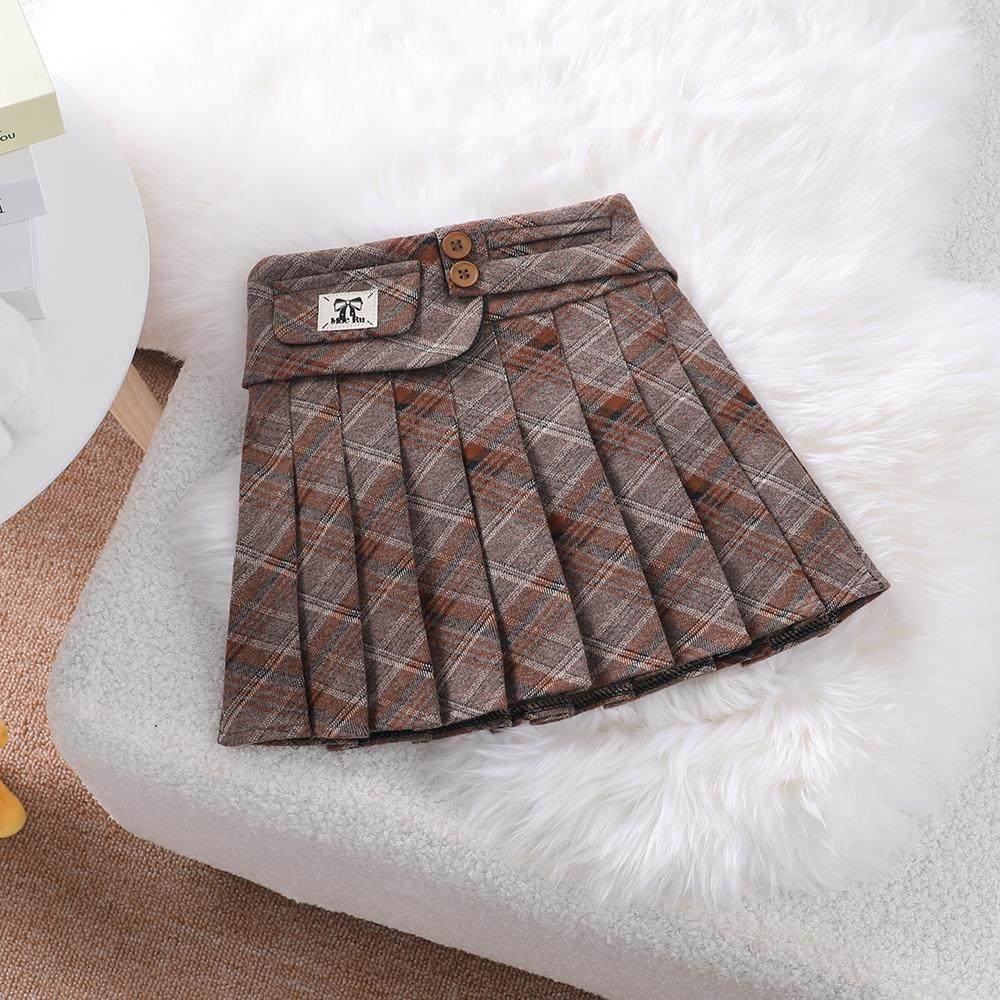 女童高腰百褶裙2025秋冬新款儿童半身裙潮流小女孩百搭格纹短裙潮,淘宝优惠券,粉丝福利购,淘宝优惠卷