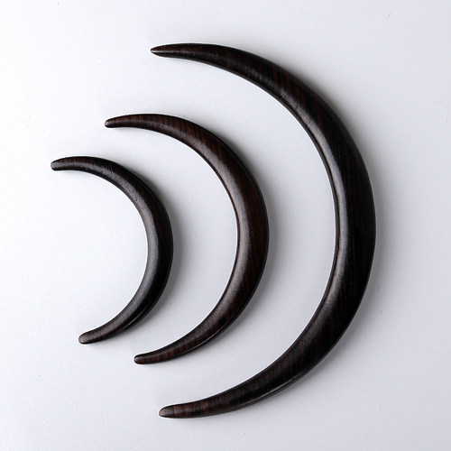 追师上弦月簪弯月簪月华簪月亮绿檀黑檀天然檀木簪子发簪木簪盘发