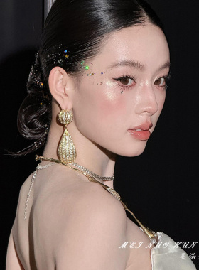 欧美重工金属不规则闪钻水滴吊坠