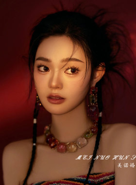 糖果彩色项链甜美气质小众独特个性耳环颈链百搭街拍撞色ins配饰