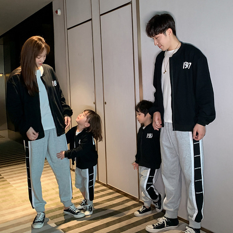 一家三口休闲裤春秋款母女装2020 哆啦脚丫童装亲子装/亲子时装