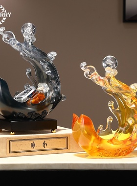 浪花红酒架收纳玄关客厅摆件