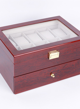 钢琴烤漆双层手表盒新品