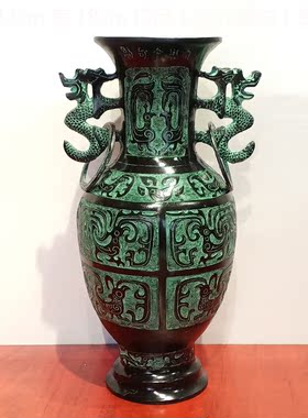 聚铜阁锌合金仿古摆件青铜器花瓶