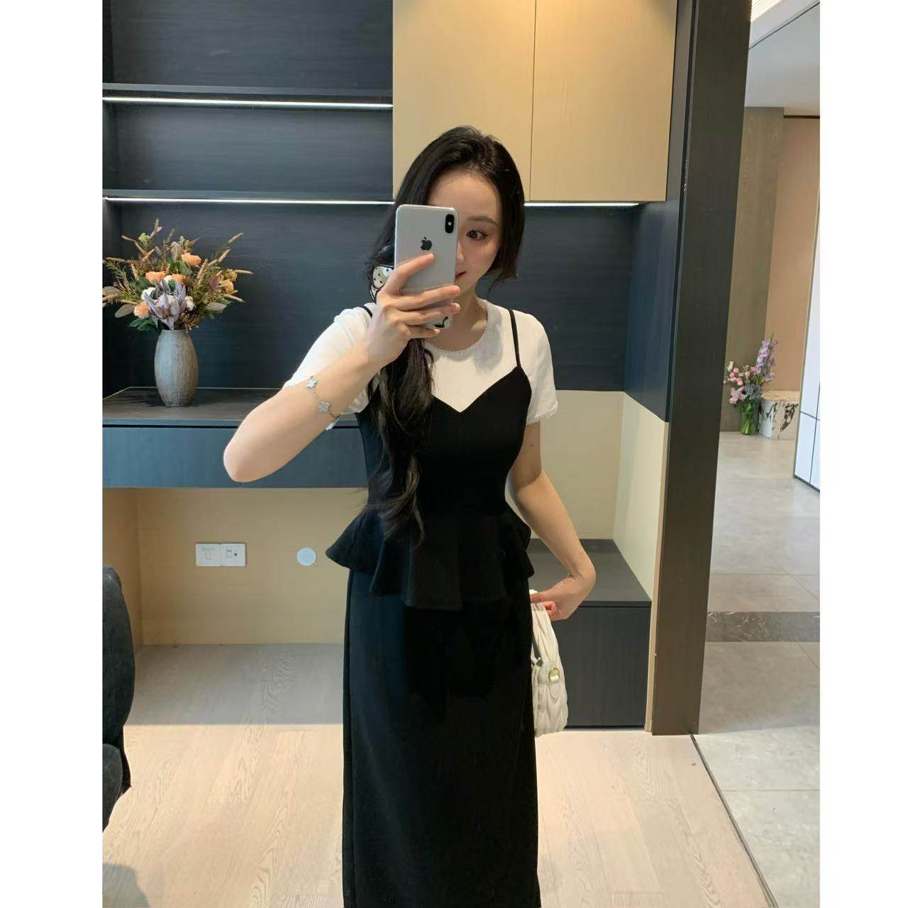 XINYI【韩系姐姐】夏季简约T恤女+吊带连衣裙显瘦套装X625A07068,淘宝优惠券,粉丝福利购,淘宝优惠卷