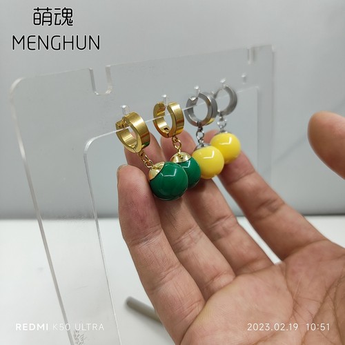 纪念鸟山明老师龙珠超级赛亚人角色扮演饰品耳环 坡塔拉耳环 - 图0