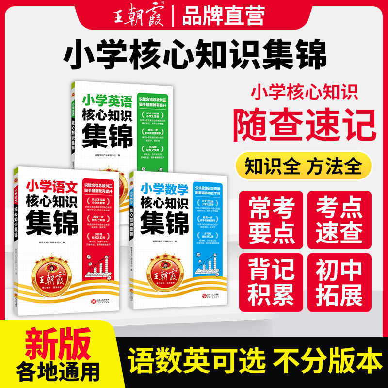 【王朝霞旗舰店】小学核心知识集锦语文数学英语知识大盘点一二三四五六年级基础手册小升初衔接预习练习小学知识点汇总复习工具书