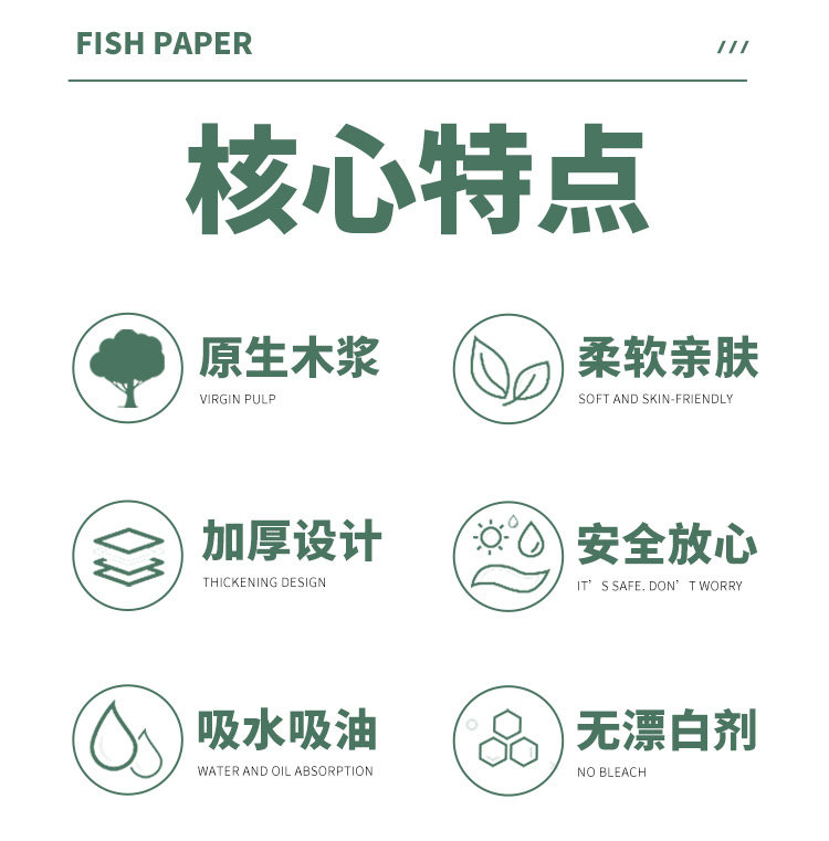 一次性鱼生纸食品级吸血吸油抽取式生鲜寿司厨房吸水加厚专用纸,淘宝优惠券,粉丝福利购,淘宝优惠卷