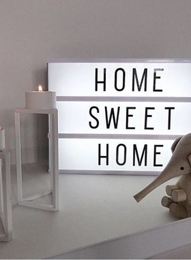 北欧风字母灯箱床头摆拍网红道具