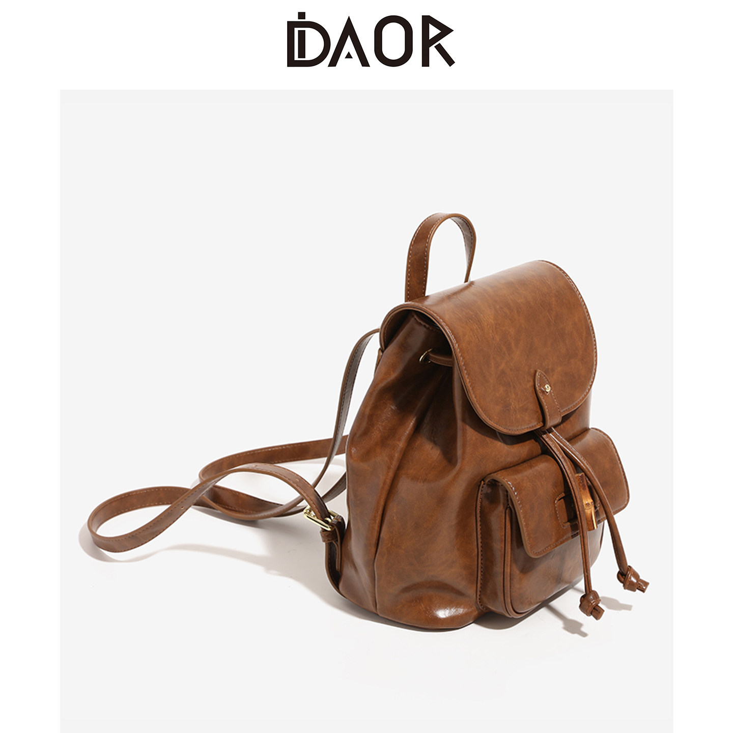 DAOR油蜡牛皮双肩包女士2026早春新款高级感背包通勤旅游轻便书包,淘宝优惠券,粉丝福利购,淘宝优惠卷
