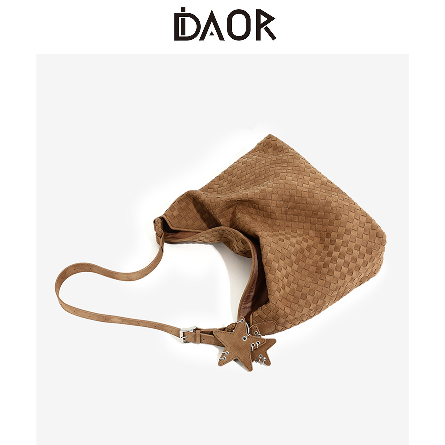 DAOR秋冬大号麂皮编织包包大容量托特包女2025新款通勤单肩斜挎包,淘宝优惠券,粉丝福利购,淘宝优惠卷