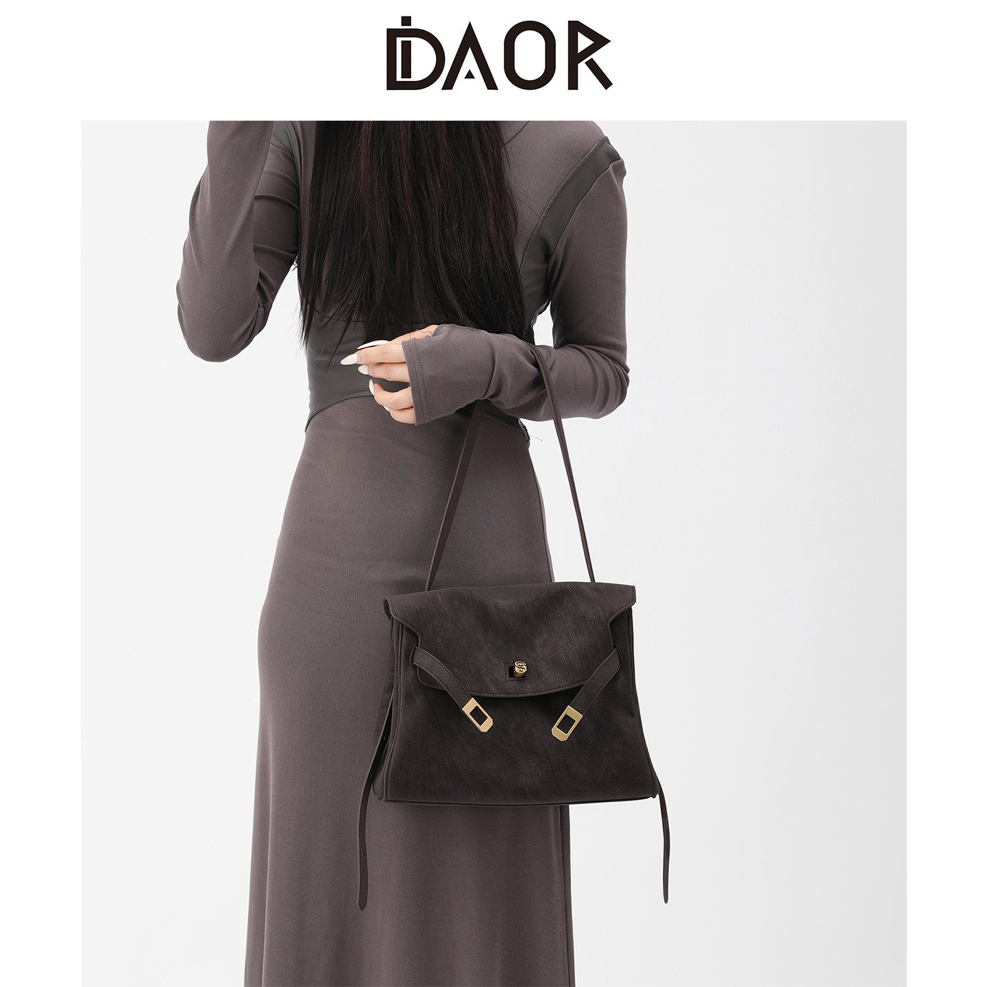 DAOR真皮大容量凯莉托特包女2025秋冬新款擦色邮差包包单肩腋下包,淘宝优惠券,粉丝福利购,淘宝优惠卷