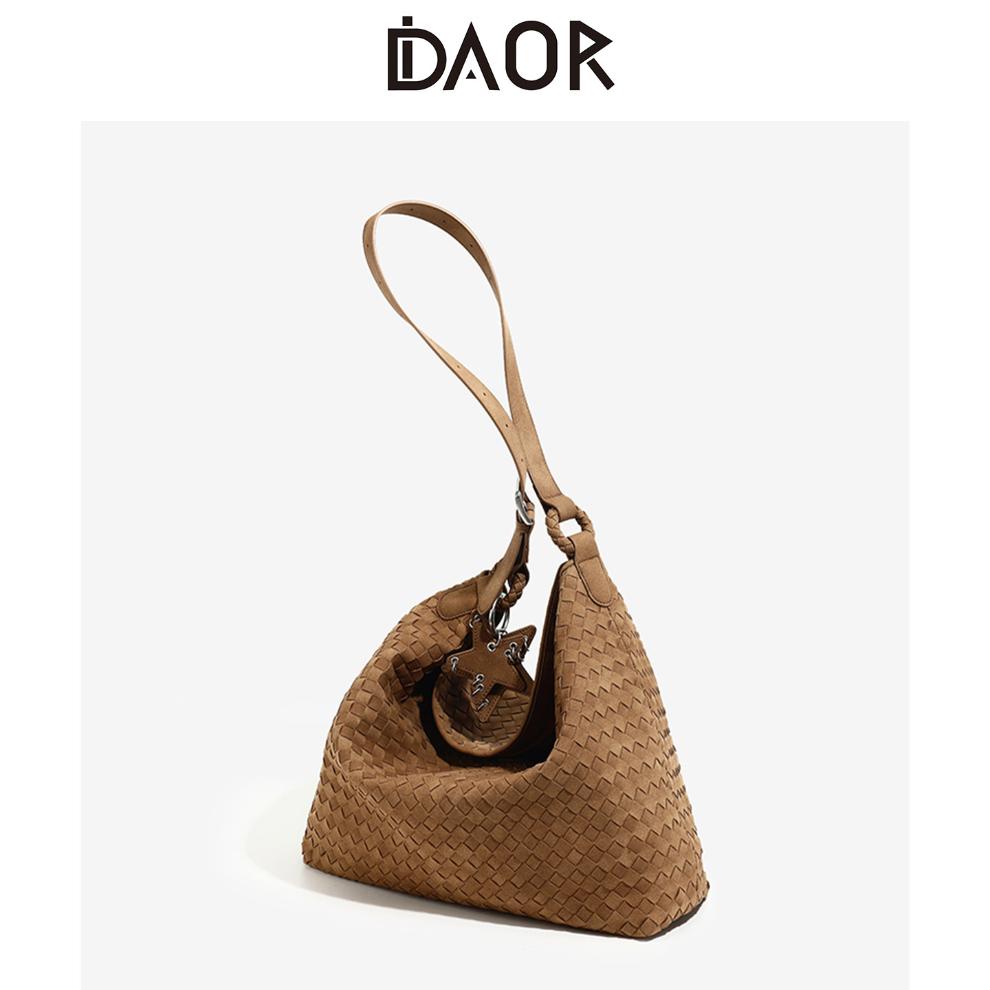 DAOR秋冬大号麂皮编织包包大容量托特包女2025新款通勤单肩斜挎包,淘宝优惠券,粉丝福利购,淘宝优惠卷
