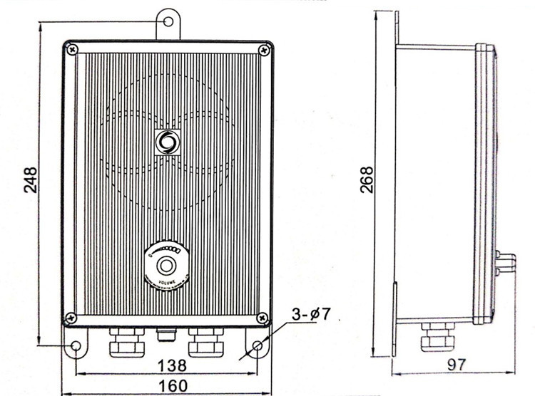 YSG-3W扬声器 船用壁挂式扬声器YSG-0.5/1/2/3/5W YSQ嵌入式 - 图0