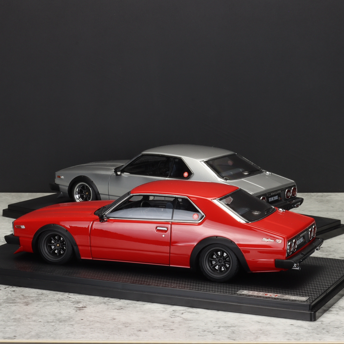 IG 1:18 日产Nissan Skyline 2000 GTES C210 银色 红色 树脂车模 - 图1