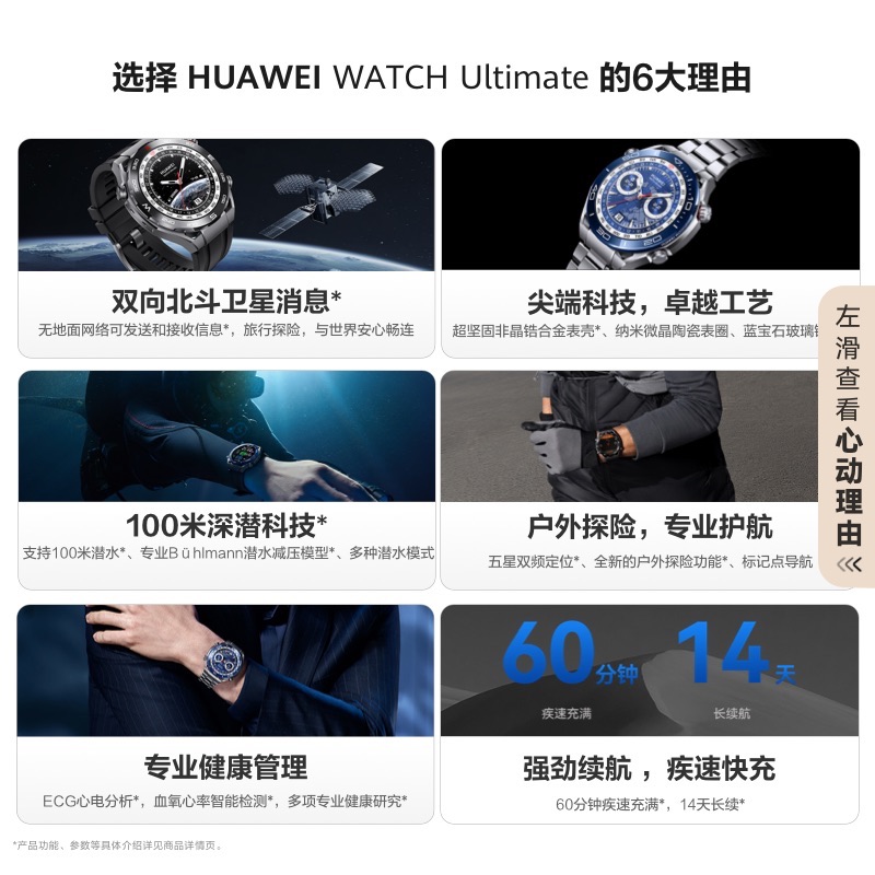 华为 WATCH Ultimate非凡大师华为专业潜水智能 腕表手表长续航血氧北斗卫星消息户外探险运动手表官方旗舰 - 图1