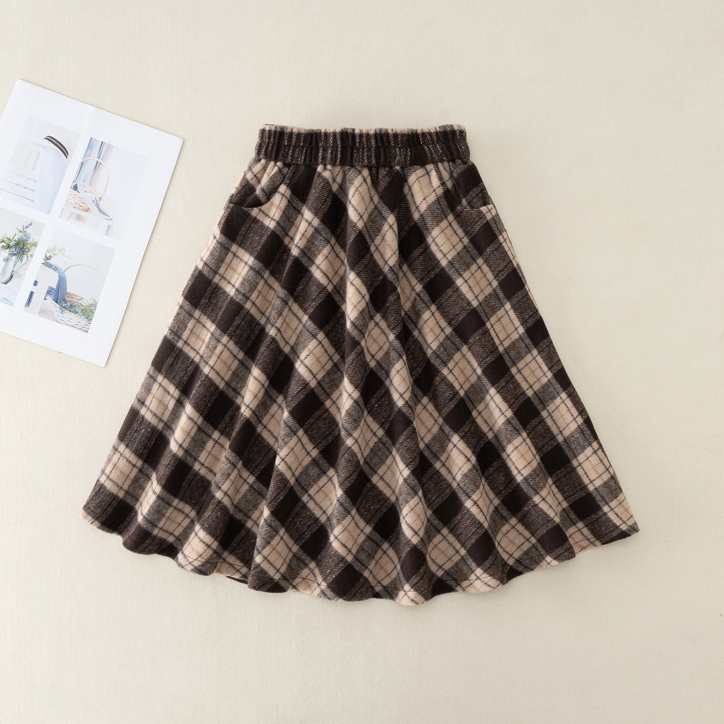 女童毛呢半身裙秋冬加绒加厚中长款大童百褶裙冬季裙子儿童格子裙,淘宝优惠券,粉丝福利购,淘宝优惠卷