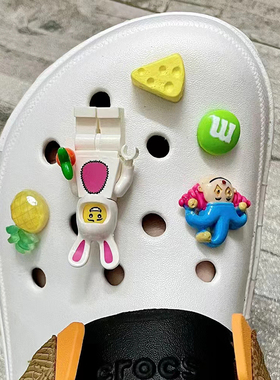 洞洞鞋鞋扣抽抽乐人仔鞋子配件