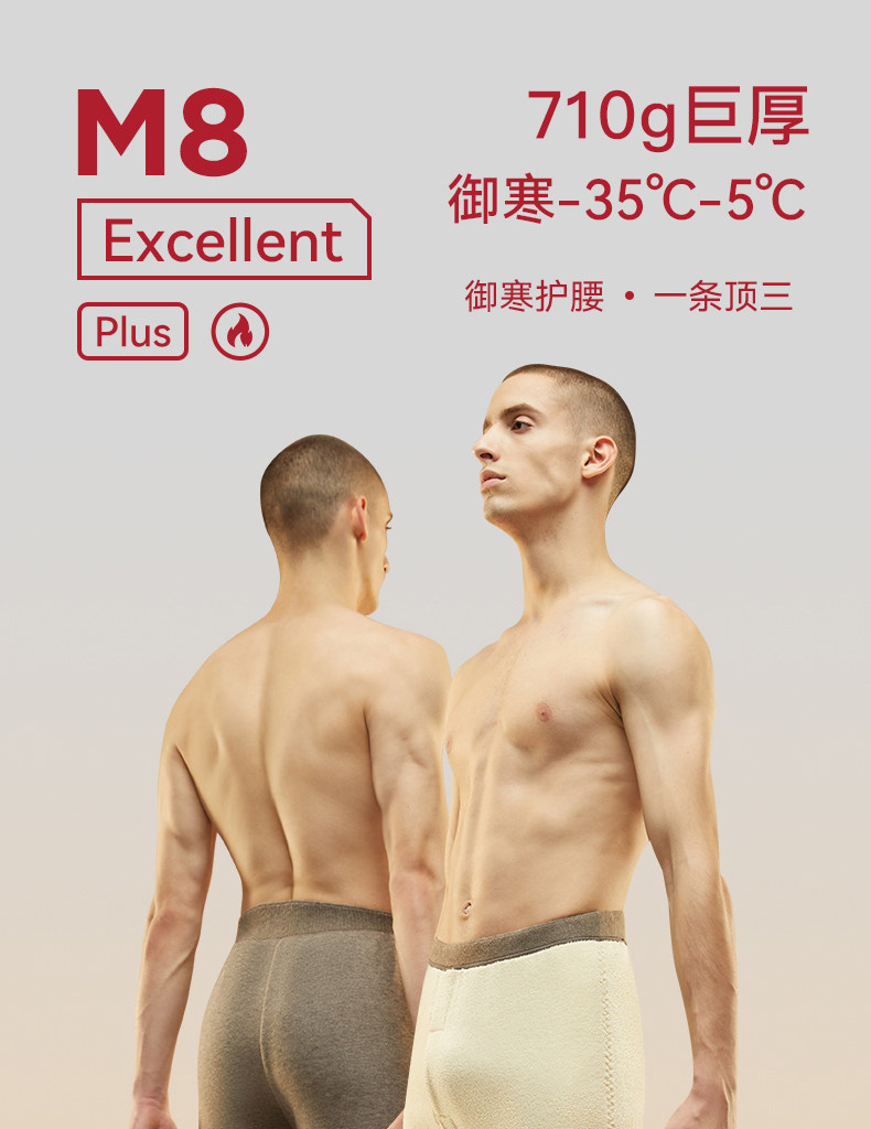 猫人男士保暖裤加绒加厚含羊毛双层护膝打底棉毛裤秋裤冬季绒裤男