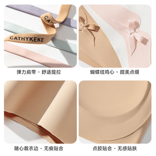猫人少女内衣青春发育期二三阶段粉底液文胸隐形无痕交叉女童背心 - 图3