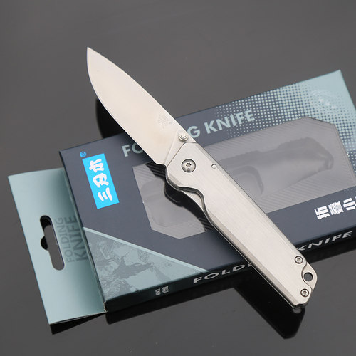 三刃木7096户外折叠刀随身 野外求生防身迷你小刀高硬度军工刀具 - 图1