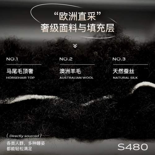 马尾毛手工床垫S680进口三层弹簧羊毛定制床垫180x200家用卧室 - 图2