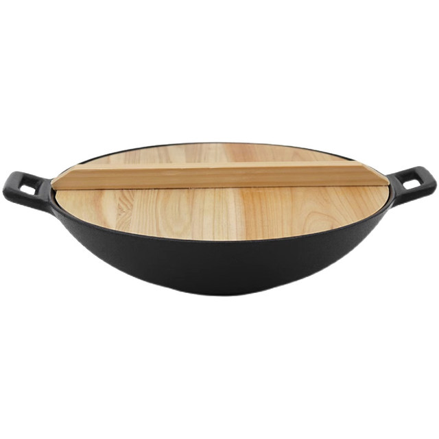 Old-fashioned cast iron pot griddle double-eared flat-bottomed cast iron pot
