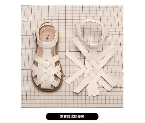 女童凉鞋真皮2025夏季新款鞋子包头鞋子儿童沙滩鞋男童夏款中大童 - 图1