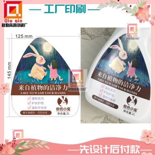 定制2千克洗衣液标签洗洁精油污净不干胶洗手液商标logo设计印刷 - 图1
