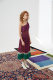 Purple bright silk one-shoulder elegant knitted tea dress