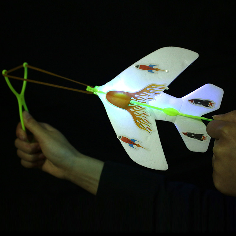 弹力战斗机小孩男孩儿童公园地摊小玩具发光弹射飞机泡沫闪光带灯,淘宝优惠券,粉丝福利购,淘宝优惠卷