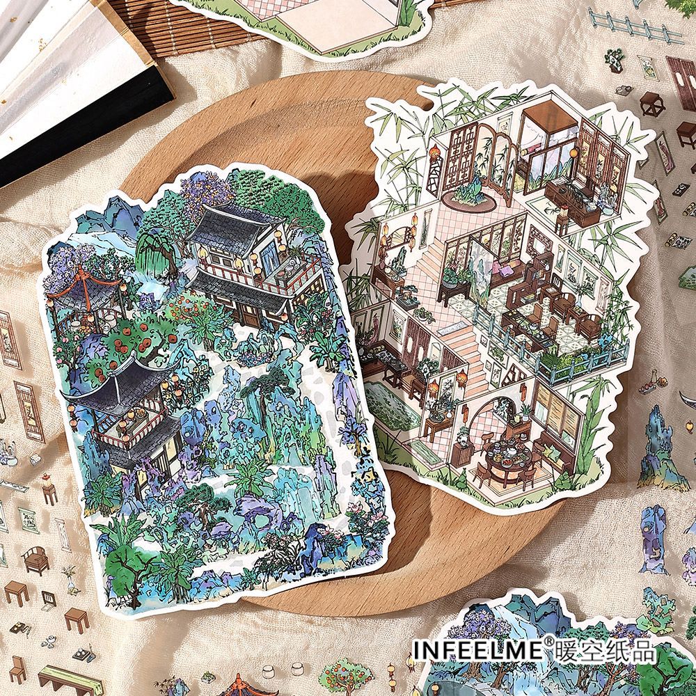 Infeel.Me 我的小屋第八弹系 2.5D造景贴纸手帐diy场景装饰素材贴 - 图0