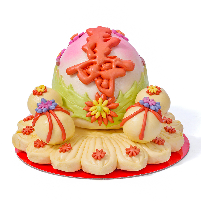 正宗山东大馒头花饽饽中国贺寿寿桃老人祝寿生日创意礼品顺丰包邮_虎窝淘