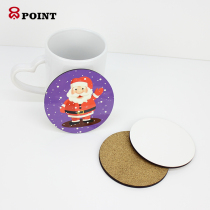 Heat Sublimation Thermal Transfer Blank High Temperature Resistant Cup Mat Round Cork Support Custom Home Cartoon Waterproof Cup Mat