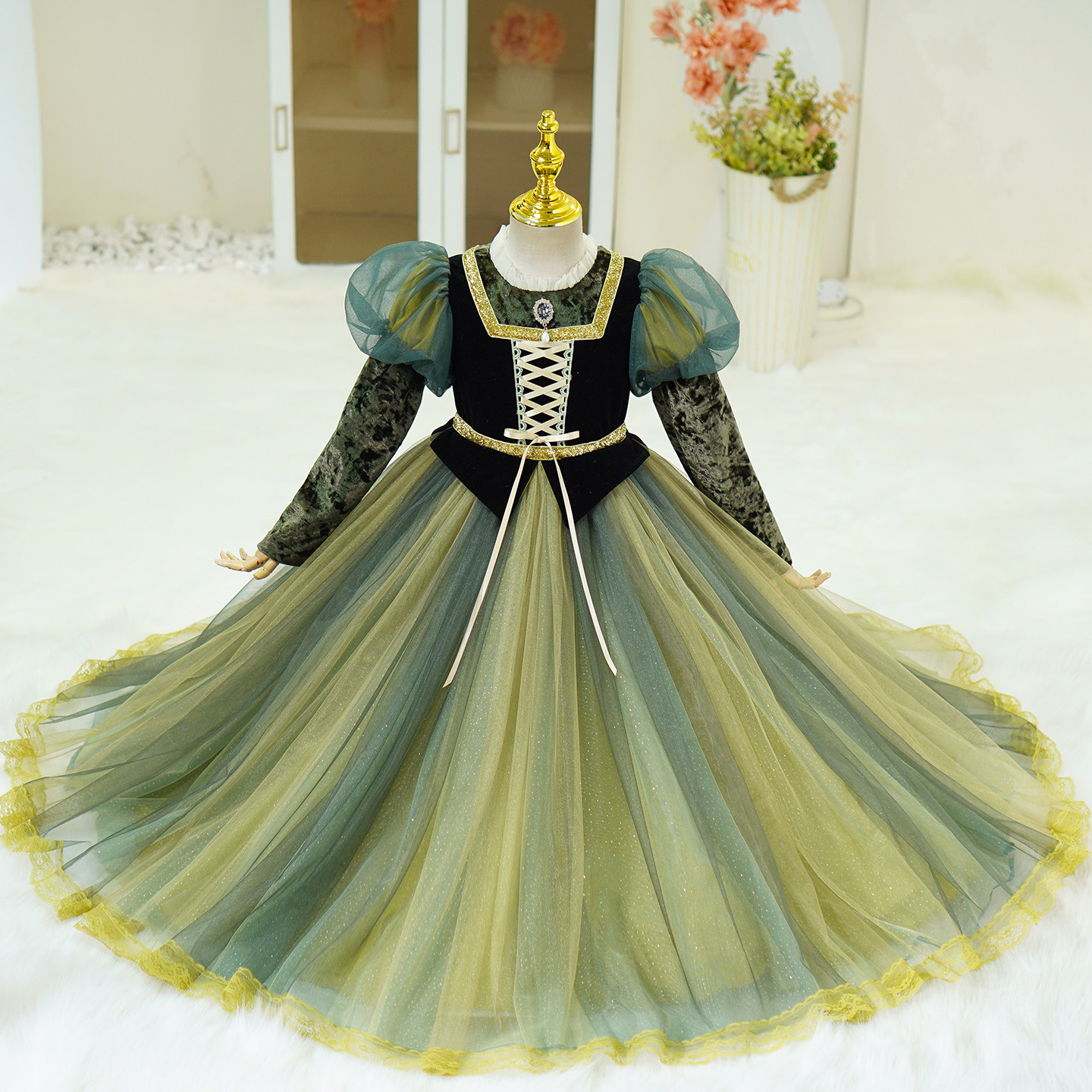 女童公主裙礼服儿童装洋气长裙圣诞节幼儿园演出服钢琴主持人高端,淘宝优惠券,粉丝福利购,淘宝优惠卷