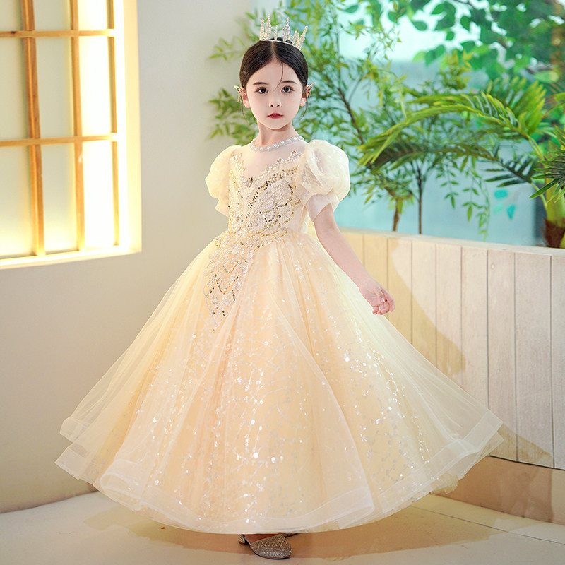 花童婚纱礼服女童公主裙钢琴演出服蓬蓬长裙儿童装主持人走秀高端,淘宝优惠券,粉丝福利购,淘宝优惠卷