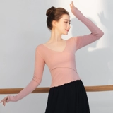 Спортивная одежда, гимнастический современный классический лонгслив, V-образный вырез