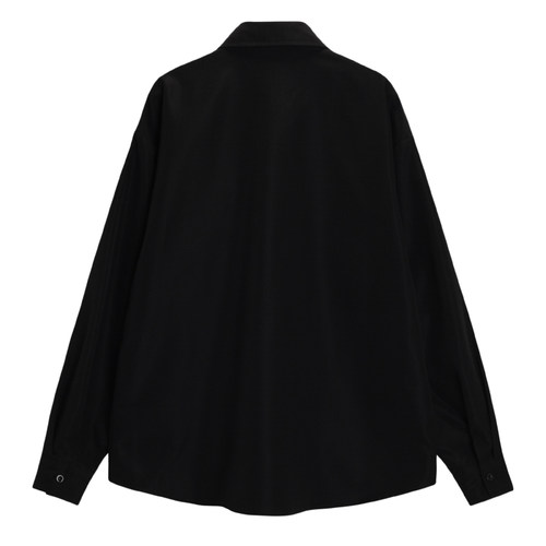 小众独特设计感炸街白色长袖衬衫女潮牌ins港风oversize上衣 - 图0