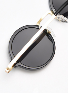 古早圆框偏光太阳镜TR圆形墨镜男复古女潮防紫外线雅痞开车驾驶镜