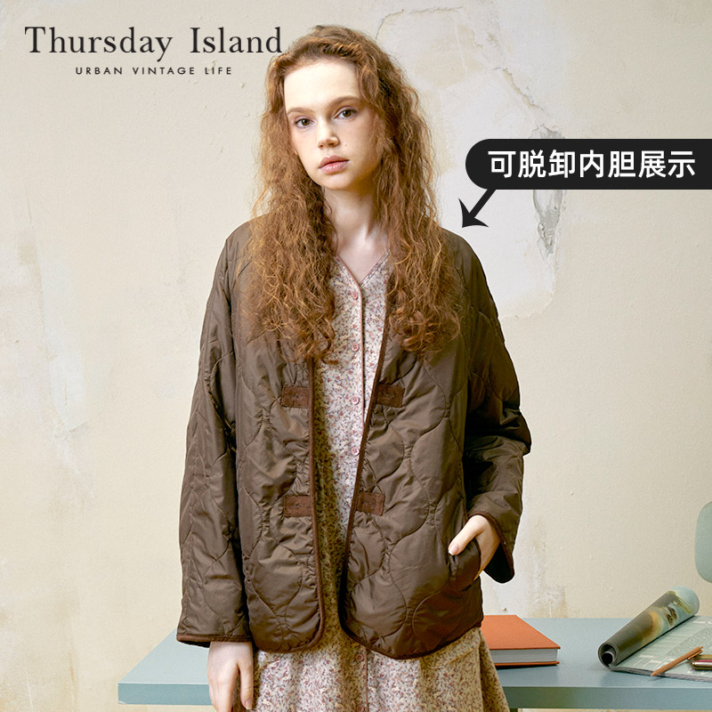 Thursday Island星期四岛屿女冬季韩版休闲羊毛呢大衣T228MCT240W - 图0