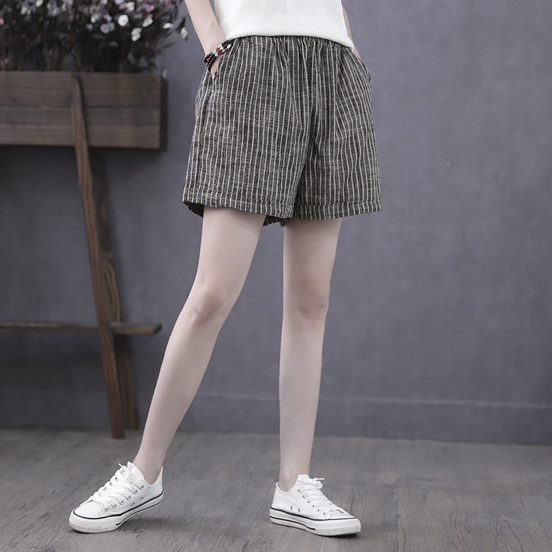 韩索依文艺夏季新款宽松棉麻休闲裤 韩索依女装店休闲裤