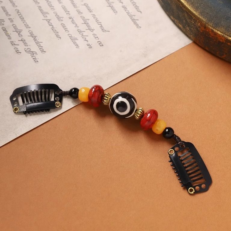 藏式民族风天然石编织发夹复古个性小众边夹发饰藏族异域风女头饰,淘宝优惠券,粉丝福利购,淘宝优惠卷