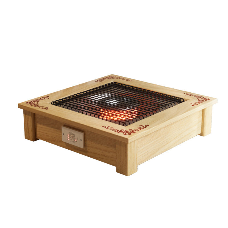 双珑实木烤火炉电火盆家用桌下暖脚小太阳电暖器烤火炉节能取暖器,淘宝优惠券,粉丝福利购,淘宝优惠卷