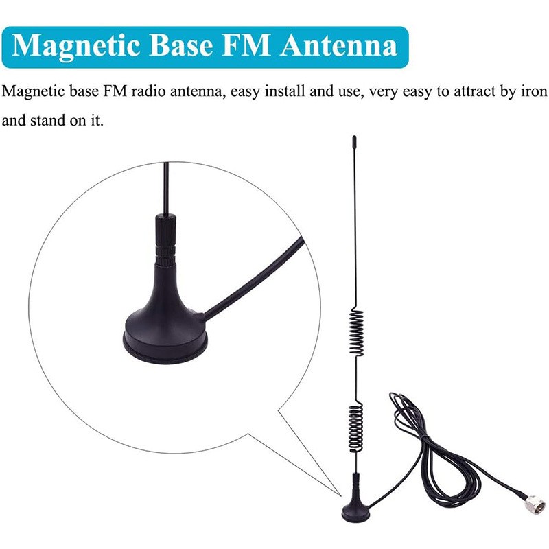 5米窗口阳台室内数字高清收音机立体声磁性座FM收音机天线ANTENNA - 图0